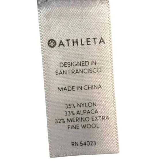 Athleta Gray Camo Fine Merino Wool Long Sleeve Pullover Sweater (Womens S) - Picture 9 of 9